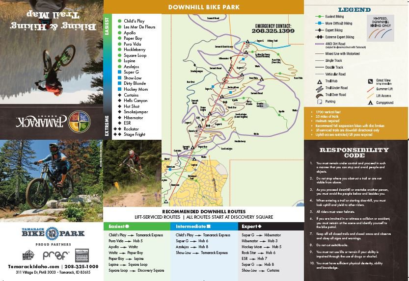 Downhill Mountain biking trail Map